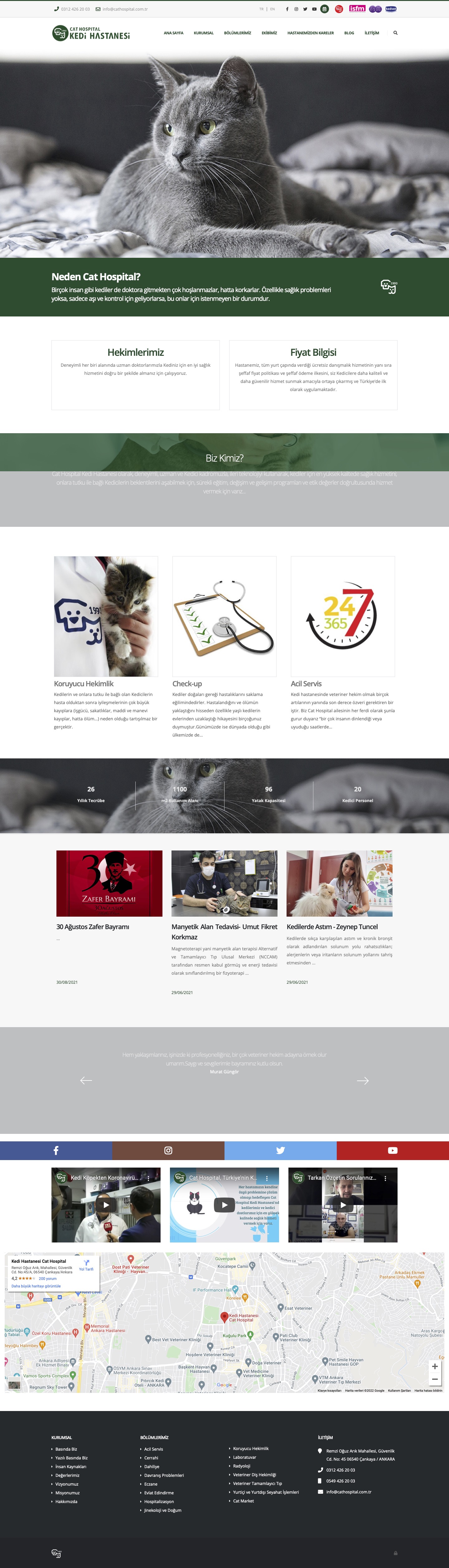 Cat Hospital - Web Sitesi Tasarımı ve İçerik Yönetim Sistemi