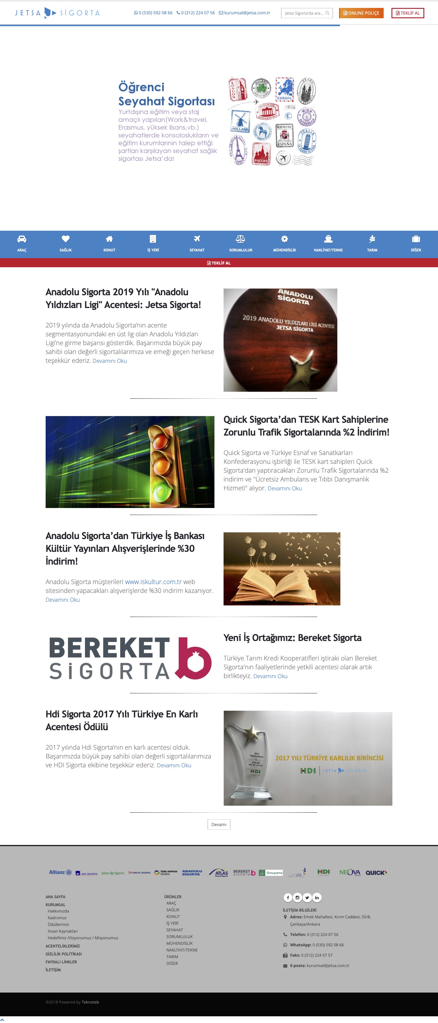 Jetsa Sigorta - Ankara - Web Sitesi Tasarımı ve İçerik Yönetim Sistemi